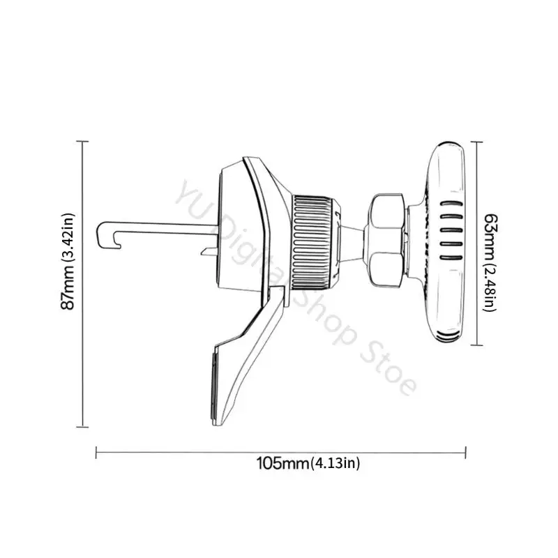 96BA Magnetische Autotelefonhalterung, Luftauslass-Clip mit N52-Magneten, 360 drehbarer Halter für Telefon 12–17 für Navigation – Detail 6