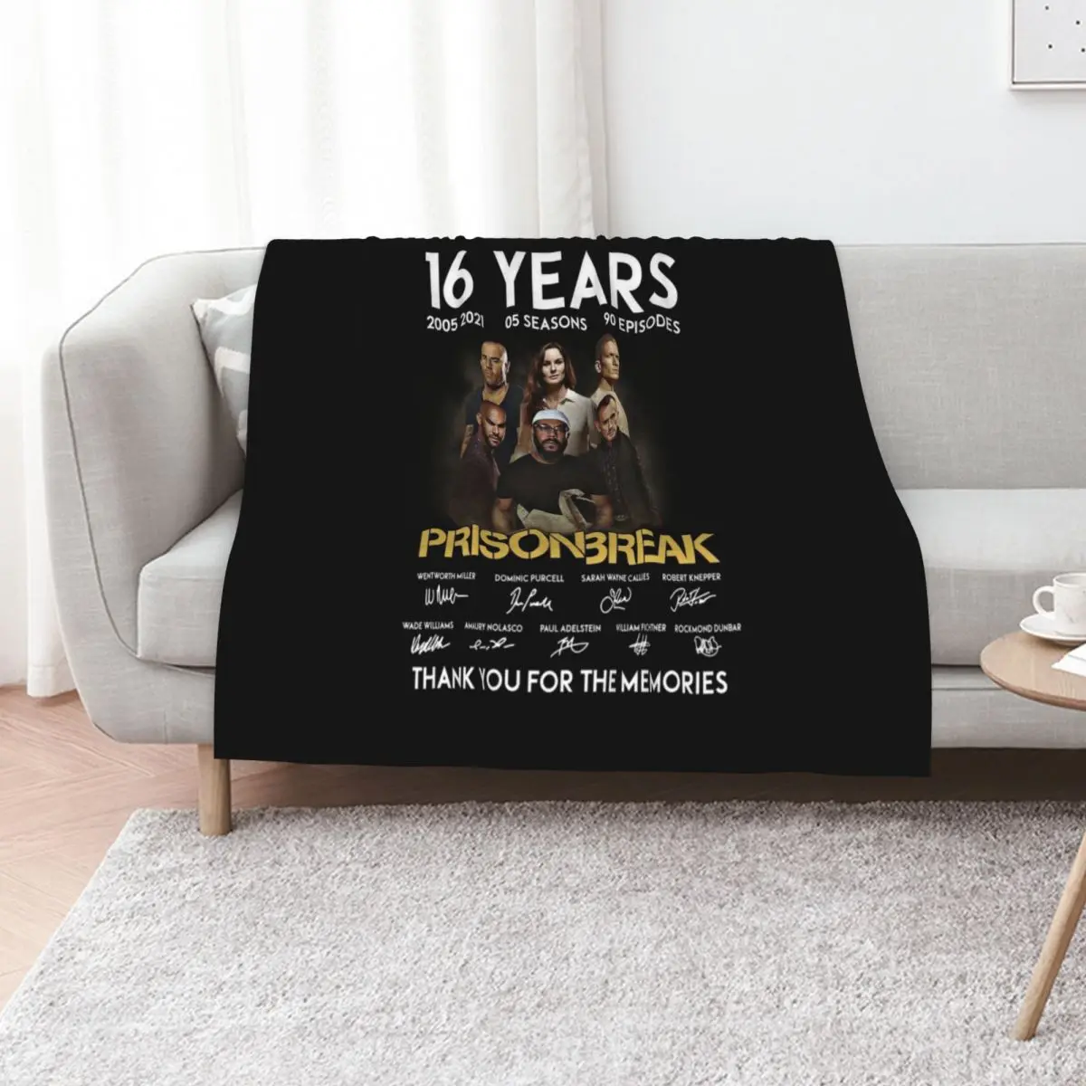 16 Years Prison Break Signature , Thank You For The Memmories , Prison Break Throw Blanket Beautifuls for babies Nap Blankets