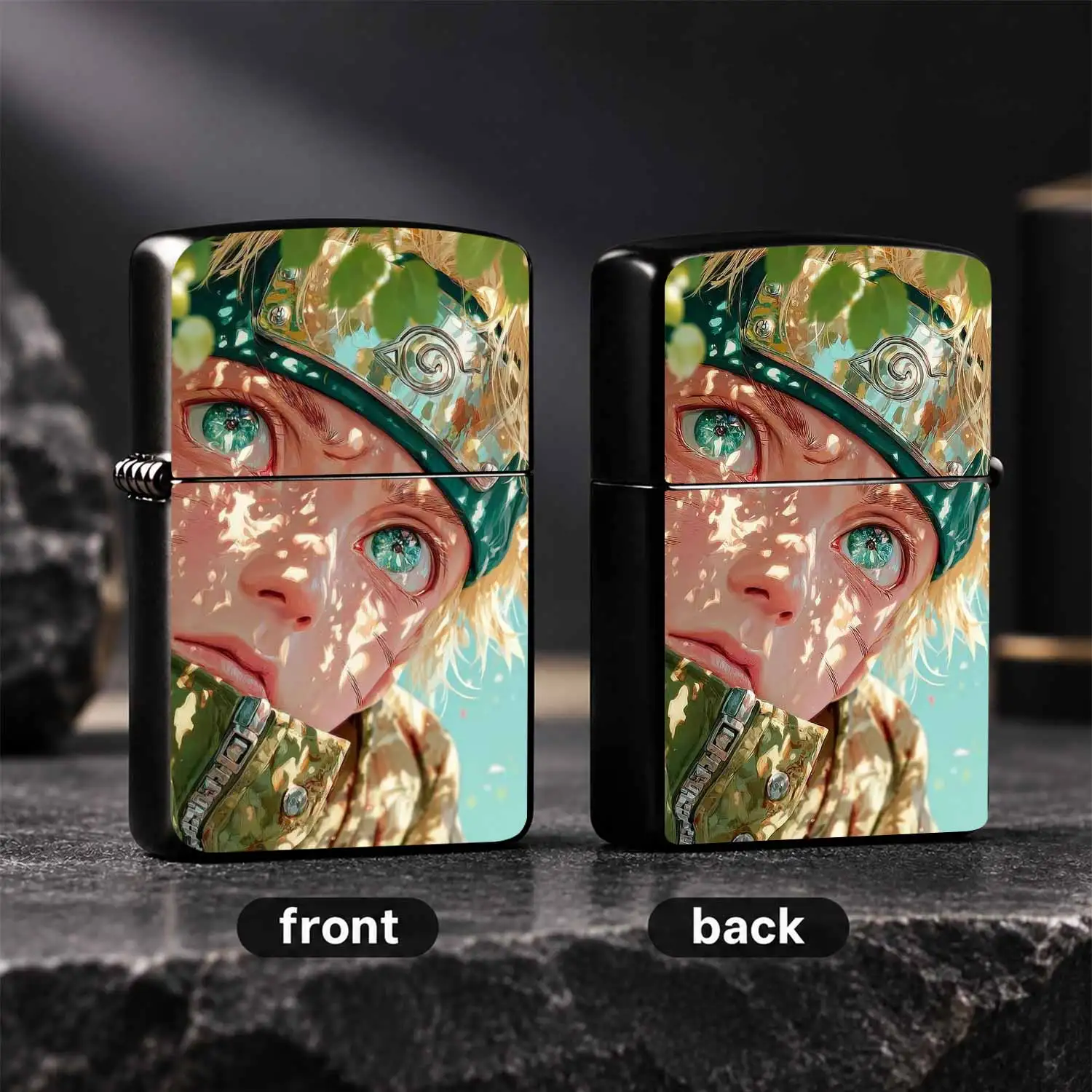 Anime Hidden Uzumaki Themed Creative Lighter, Dappled Sunlight Under Tree Shade Healing Hand-Painted Stylish Decoration, Portable Daily Carry Item, Perfect For Gifting To Anime Fans And Collecting, Suitable For All Scenarios Including Home