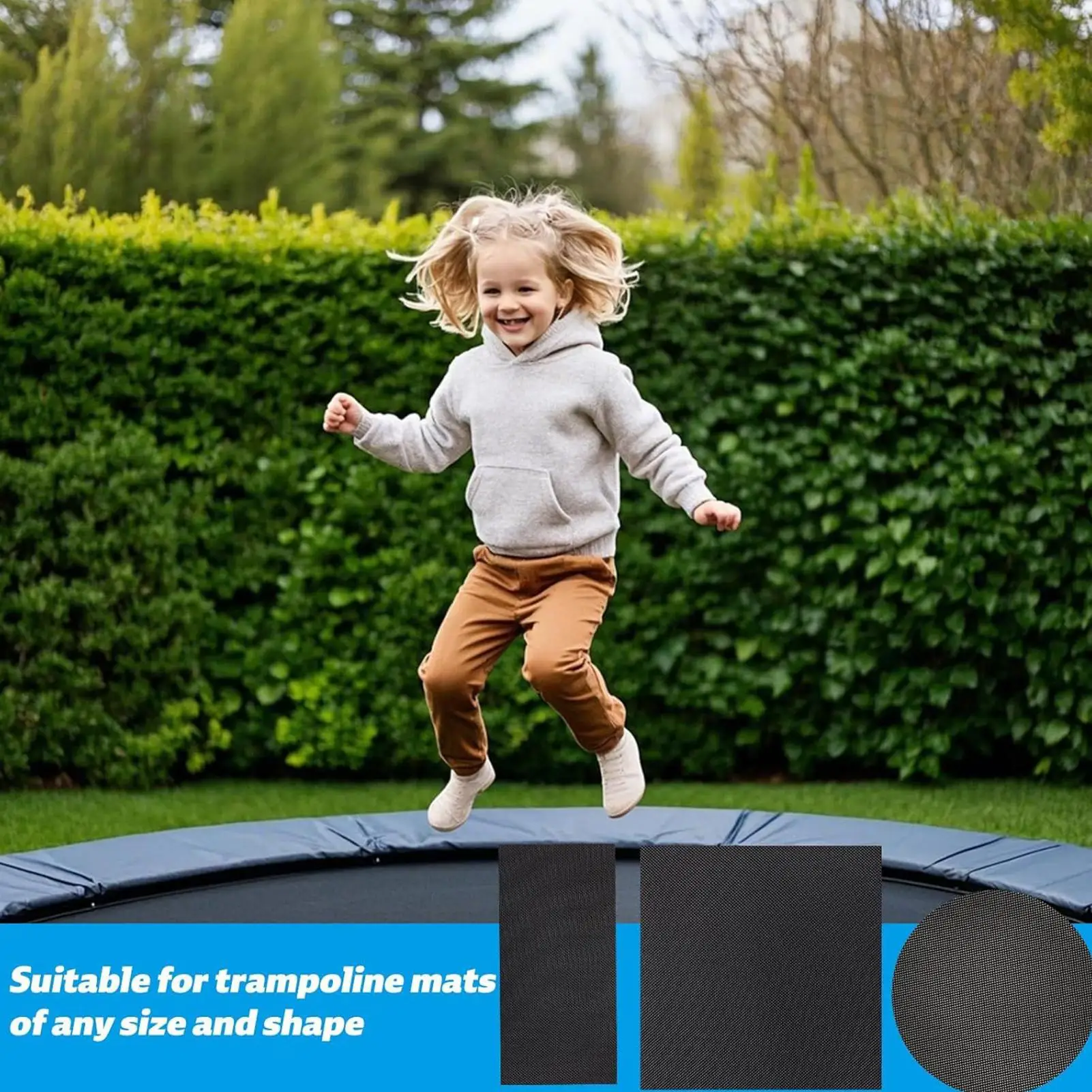 

Trampoline Repair Patch Kit 6 Pieces Trampoline Net Tape 3 Shapes Self-Adhesive Patches With Scraper For Garden Tent Kids Sports