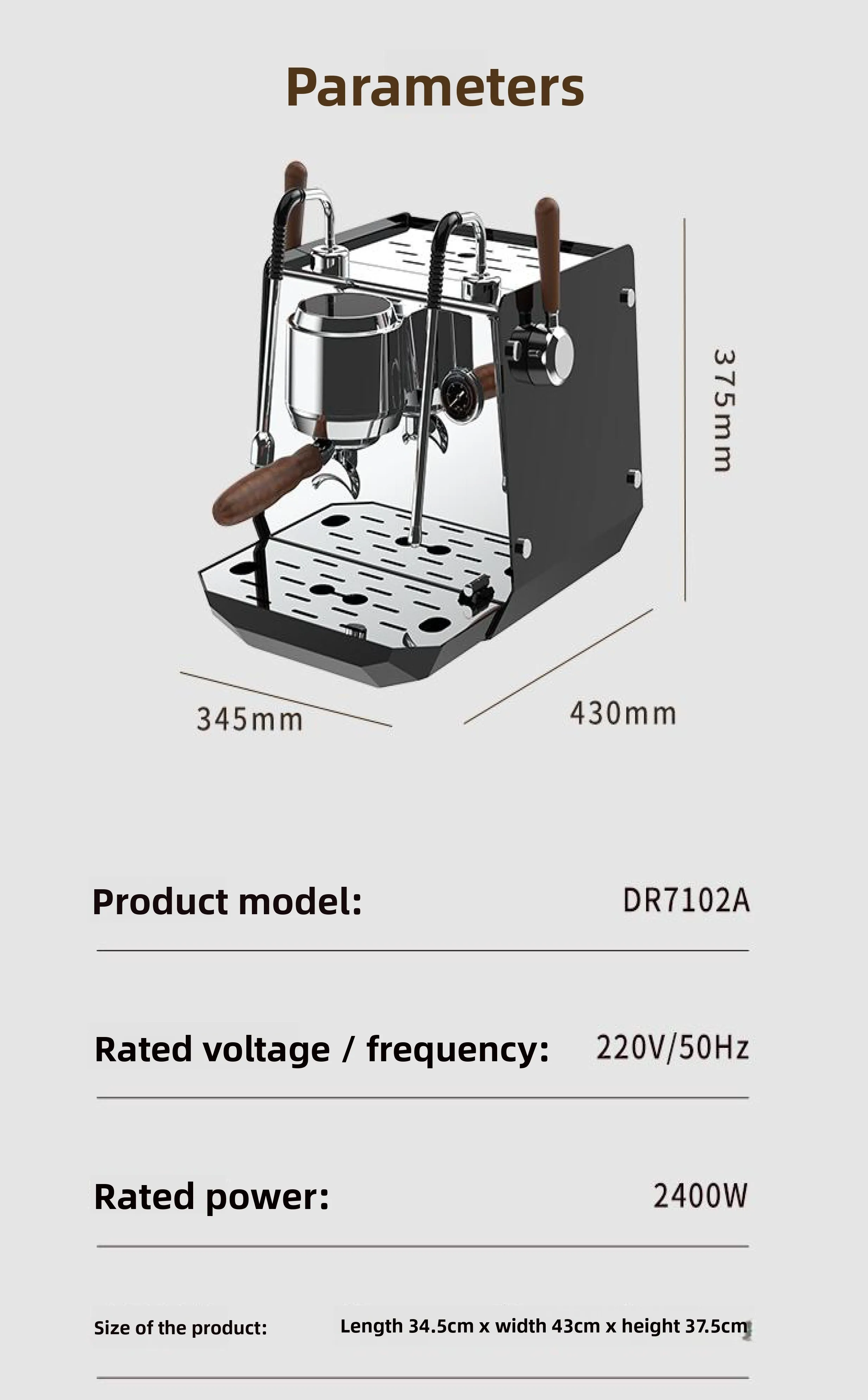 Premium Quality Imported Stainless Steel Semi-Automatic Professional Dual Pumps Multi-use Espresso Machine