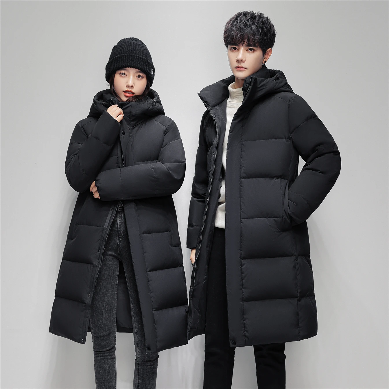 Down Jacket Men Women Winter New Fashion Trend Long Style Thickened Warm Loose Casual Hat Couple Coats Large Size 5XL Drop Ship