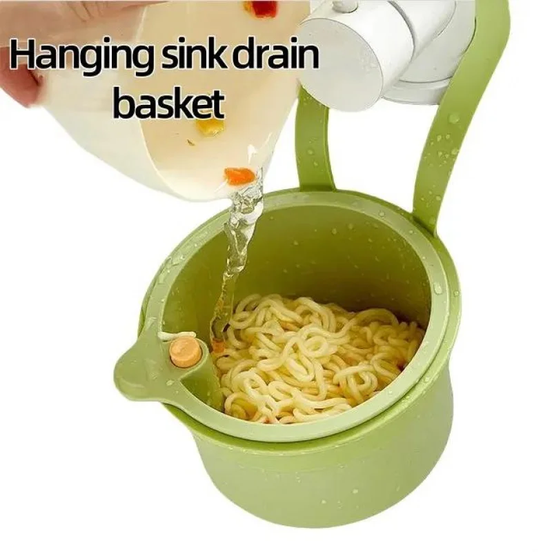 Kitchen Waste Collector Sink Drain Basket Faucet Hanging Filter Bag Adjustable Automatic Dumping Basket Sink Sponge Rack