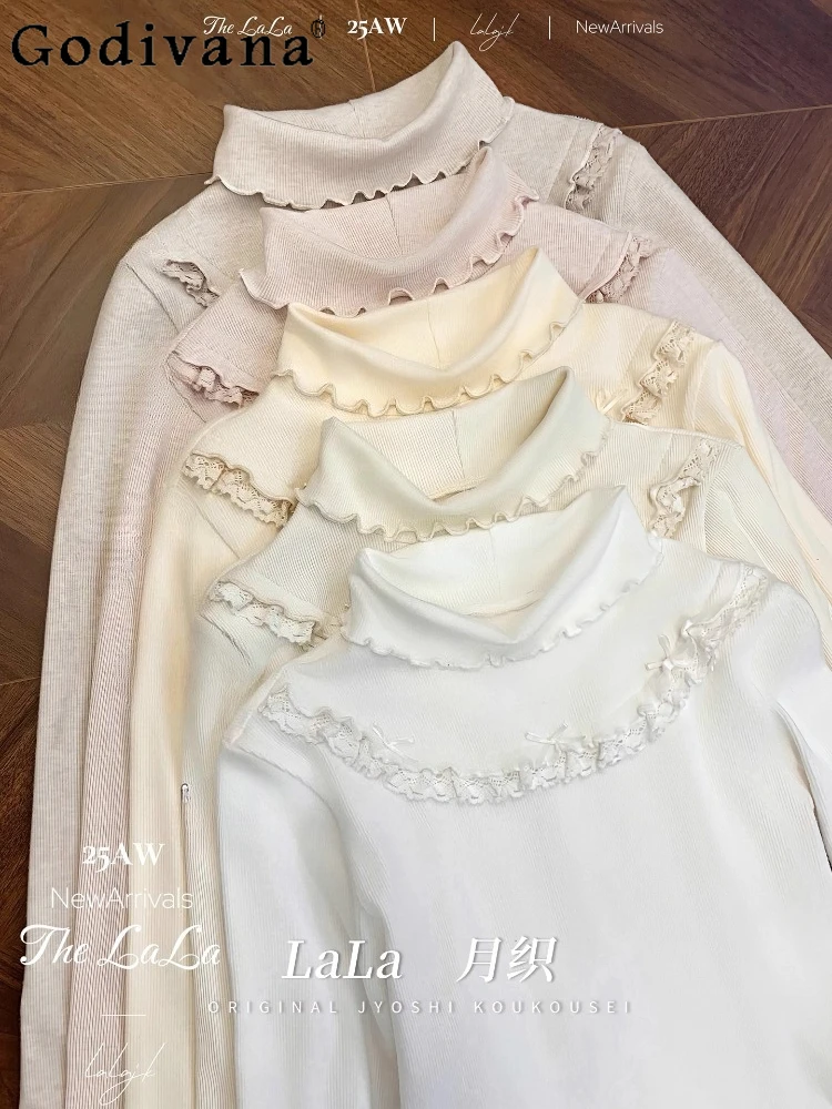 Sweater Rajut Wanita Model Lolita Manis untuk Musim Gugur dan Musim Dingin, Slim Fit Kasual Serbaguna, Atasan Rajut Tipis 2025