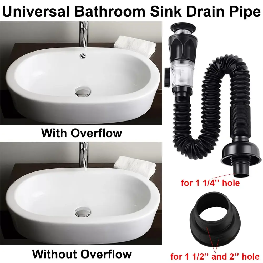 Universal Flip-Top Kitchen Sink Drain Retractable Deodorizing Filter Flexible Downspout Bathroom Sink Anti Clogging Accessories