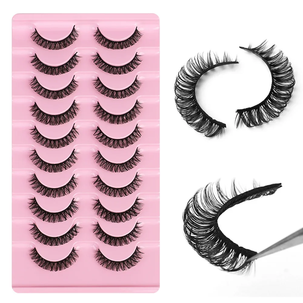 10 par rzęs D Curl Russian Lashes 3D Mink Eyelashes Puszyste rosyjskie rzęsy wielokrotnego użytku