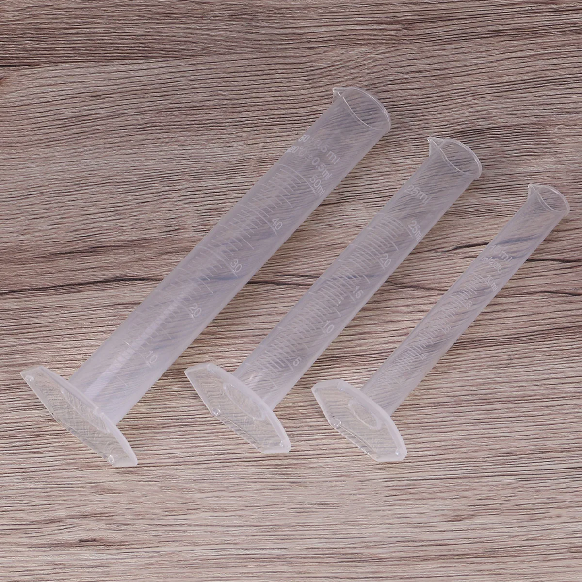 

5pcs Plastic Graduated Measuring Cylinder 10Ml 25Ml 50Ml 100Ml 250Ml Equipment Wide Rim Tapered Spout