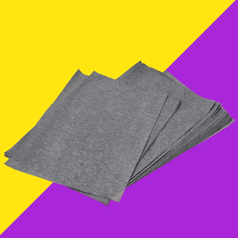 50 Sheets/Bag Transfer Paper Tracing Paper Graphite Carbon Paper Painting Carbon Coated Paper (Gray and Black)