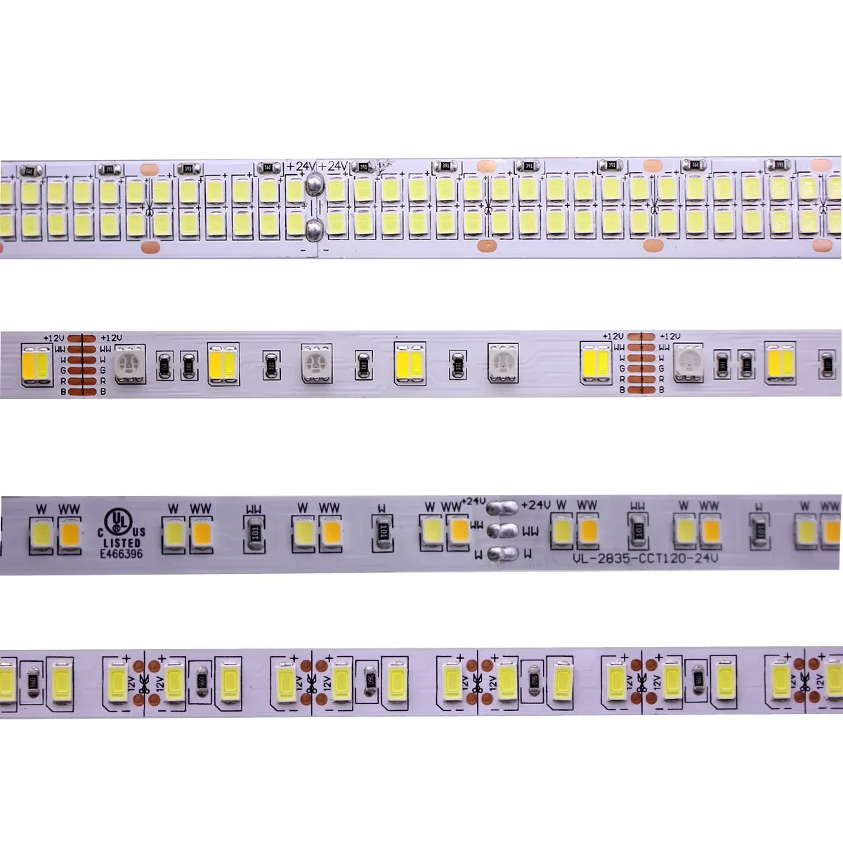 Taśma LED 5M 2835 5730 5050 5054 RGB CCT RGBCCT RGBW RGBWW ciepły biały 60/120/240/480 LED 4w1 12V 24V taśma oświetleniowa paski elastyczne