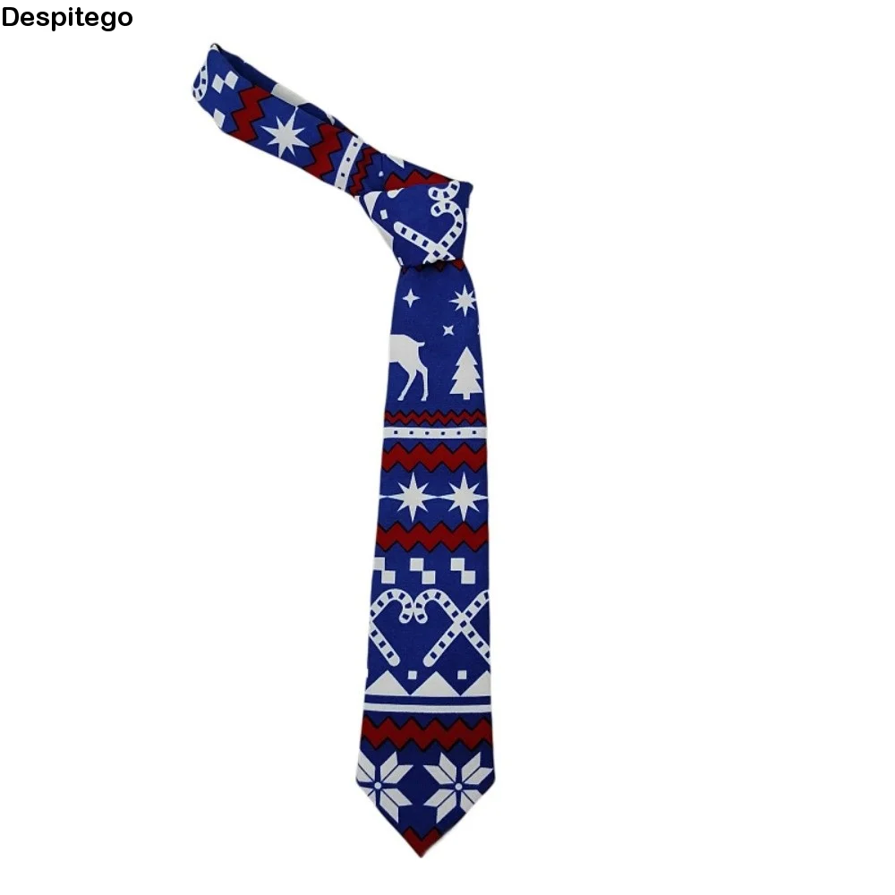 Funny Santa Claus Christmas Necktie Christmas Tree Gift Xmas Shirt Tie Reindeer Candy Cane Man Necktie Suit Accessories