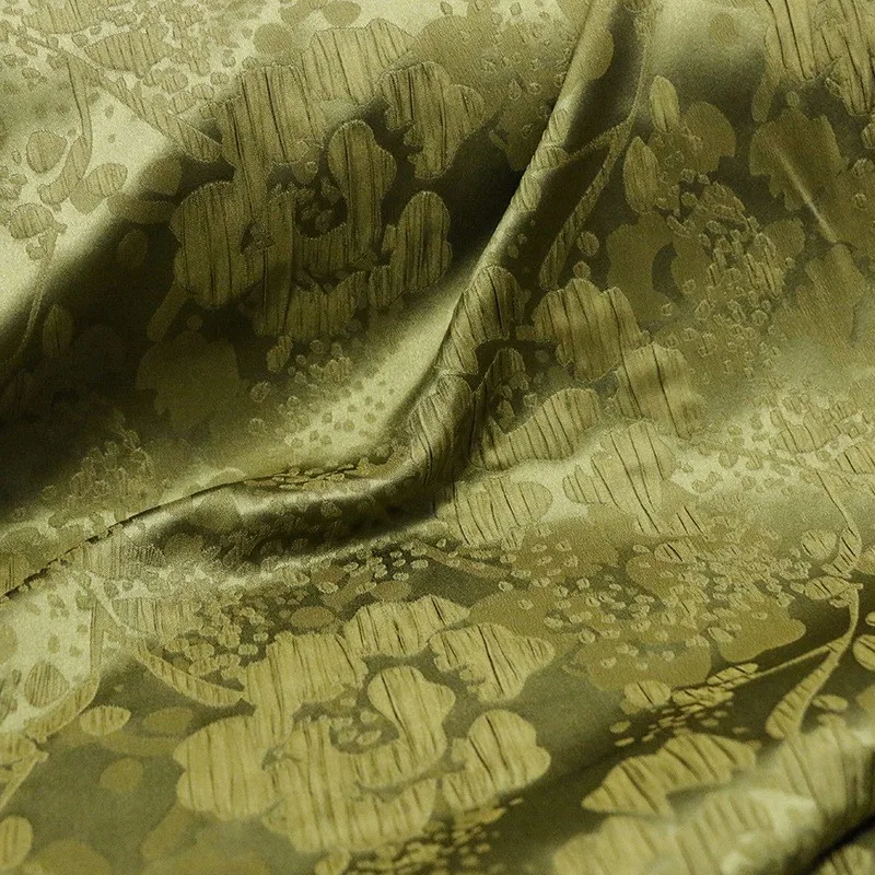 New Chinese-style traditional Chinese style cheongsam and Hanfu fabric featuring rose elastic silk Crowne crepe jacquard
