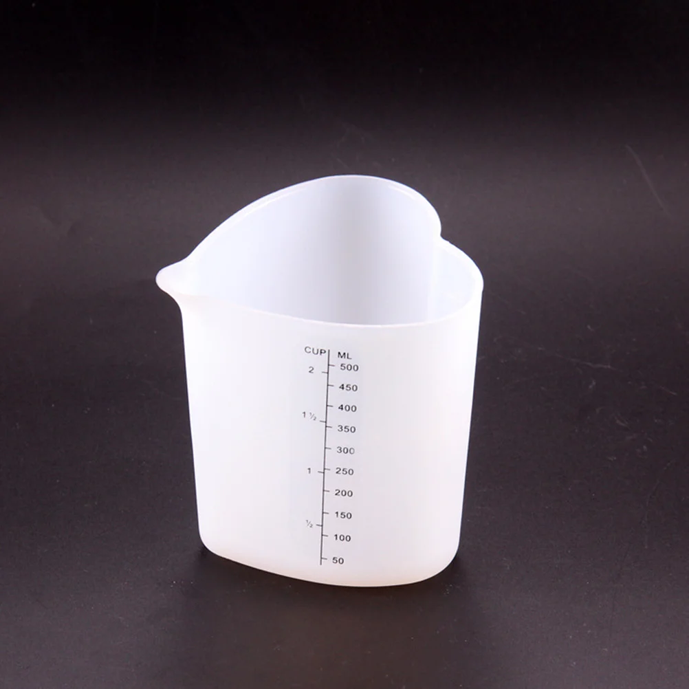 

500ml Heart-Shaped Silica Gel Measuring Cup Thickened Silicone Baking Pour Cup Kitchen DIY Tool Silicone DIY Tool