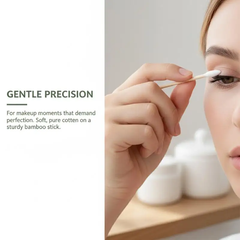 

Ультратонкие ватные палочки с заостренными концами на бамбуковых палочках, двусторонние, для очистки линии глаз, чистки ушей животных и гигиены в путешествиях