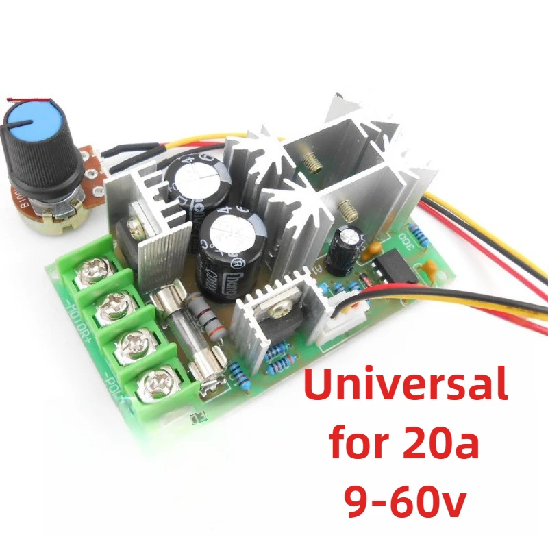 

PWM DC Motor Speed Controller Switch DC 20A Current Voltage Regulator 10-60V PWM High Power Drive Module 60A 12V 24V 36V 48V