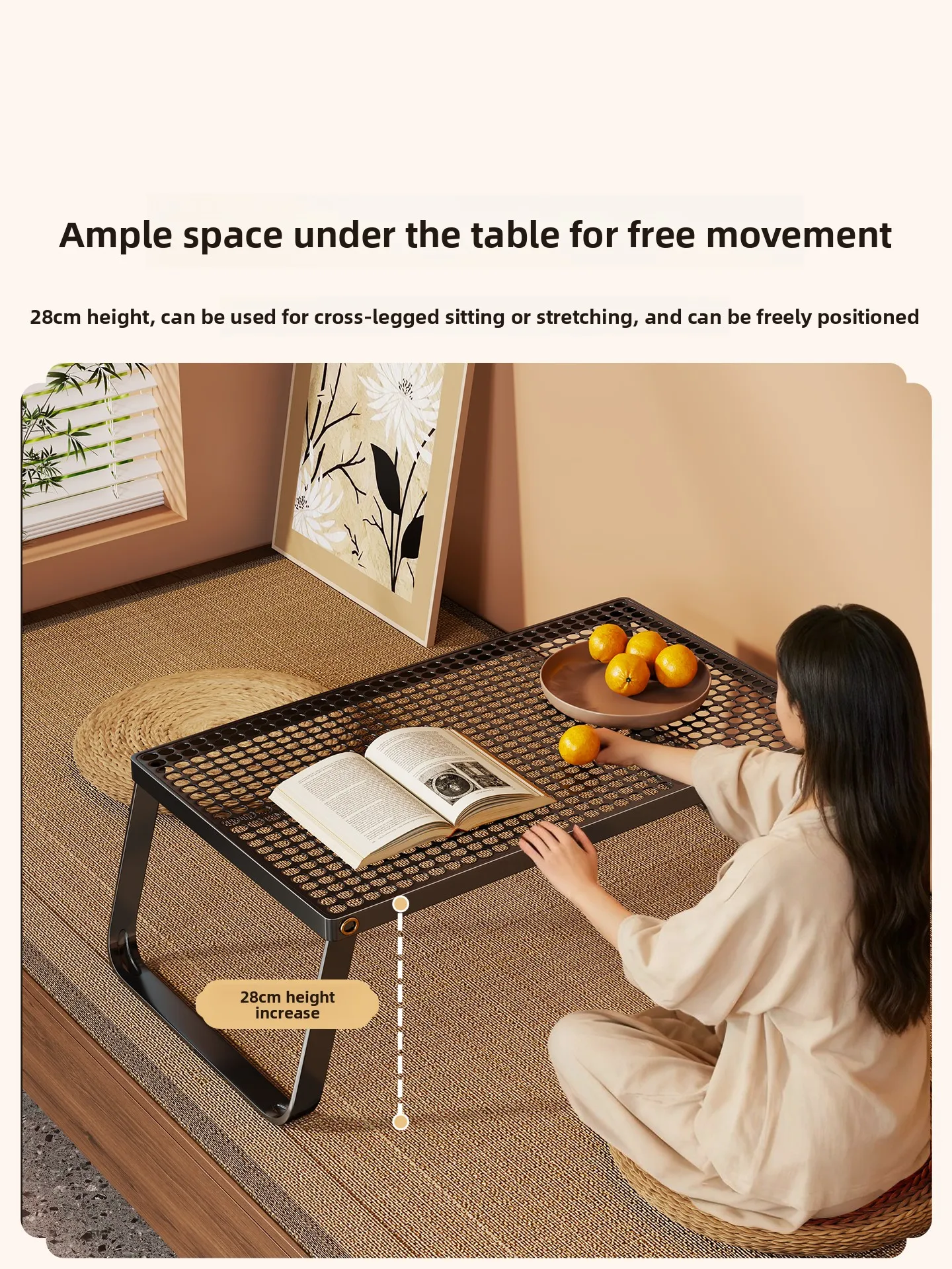 Portable Foldable Small Table for Dorm Bunk Bed Mini Bay Window Desk Low Kotatsu