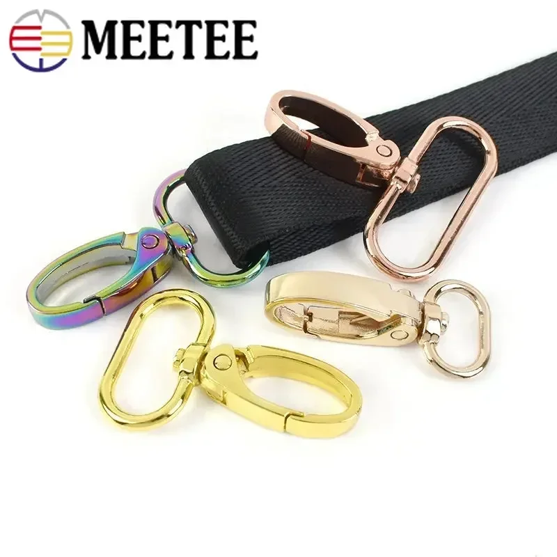 Meetee-Ajusteur de sangle de sac en métal, 14-38mm, 10/30 pièces, mousqueton, collier pour animal de compagnie, porte-clés, allergique, mousqueton, accessoire de couture