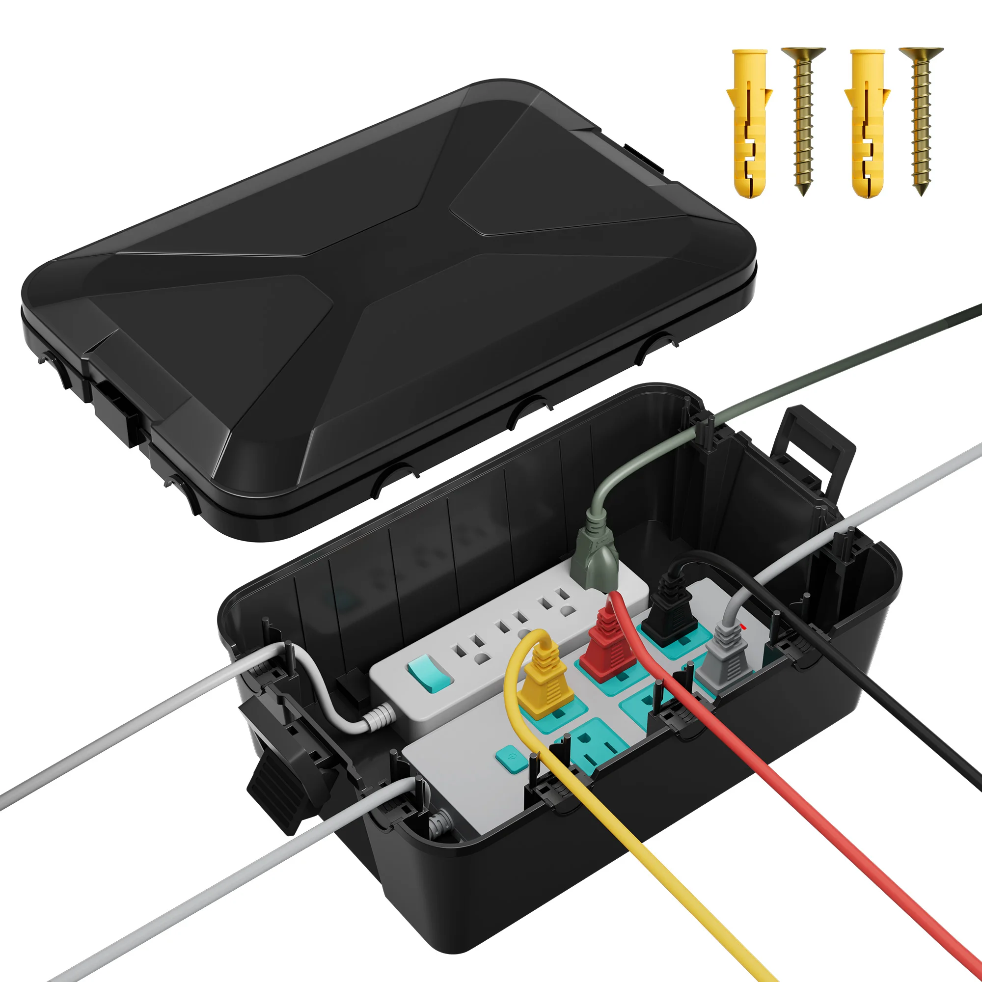 Large Outdoor Electrical Box 13x8x5 Outdoor Extension Cord Cover Waterproof Connection Box Outside Power Cord Enclosure