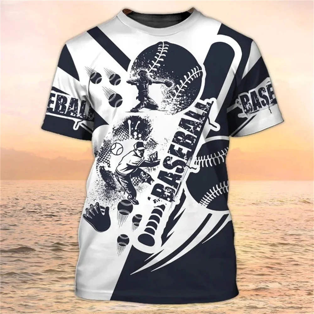 T-shirt dos homens Engraçado Baseball 3D Impresso Para Homens Esportes Ao Ar Livre Tops Hip Hop Harajuku Oversized T-shirt Moda