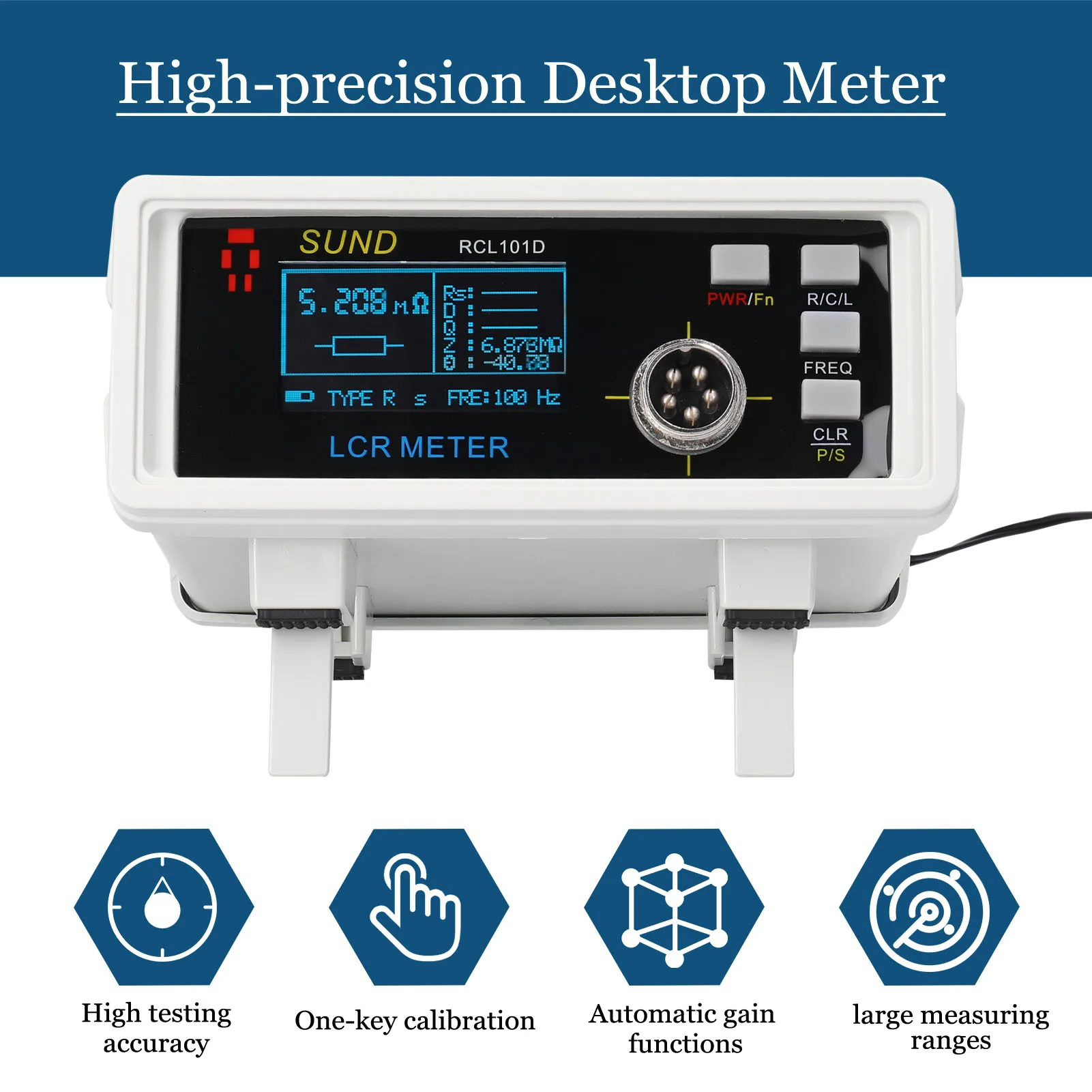 RCL101D OLED High-precision Desktop Meter Resistance Capacitance Inductance ESR Measurement One-key Calibration Automatic