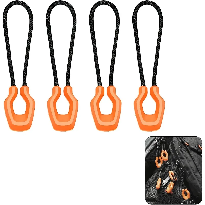 6/12 Peças Puxadores de Zíper e Cabeças Deslizantes de Extensão, Acessórios Práticos para Zíperes de Mochilas, Jaquetas, Barracas e Malas