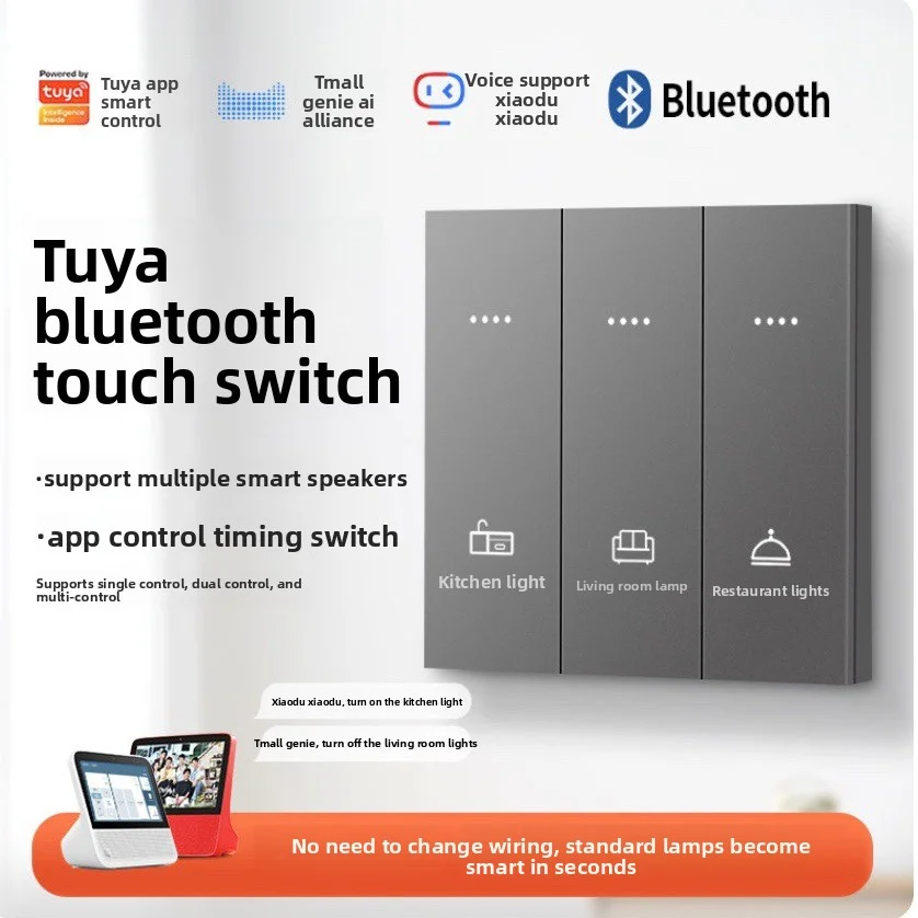 Tuya Bluetooth maille commutateur intelligent App télécommande commande vocale aucun réseau requis hôtel maison zéro feu édition commutateur intelligent