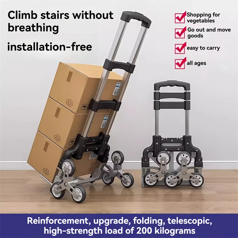 Portable Luggage Cart Trolley Cart Shopping Cart Grocery Cart Small Cart Climbing Stairs Folding Small Trailer