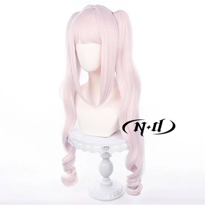 Nd alice cosplay perucas nikke deusa da vitória cosplay rosa rabo de cavalo perucas de cabelo para jogo comic con coser traje festa sintética