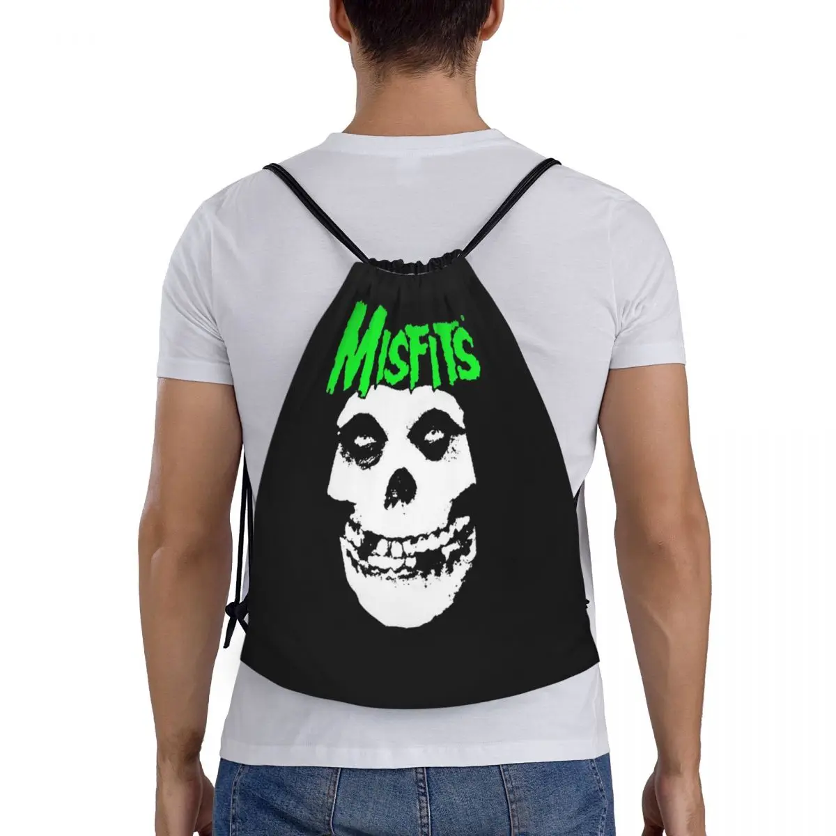 

Misfits Skull Backpacks Multi-function Portable Drawstring Bags Sports Bag Book Bags For Man Woman Students