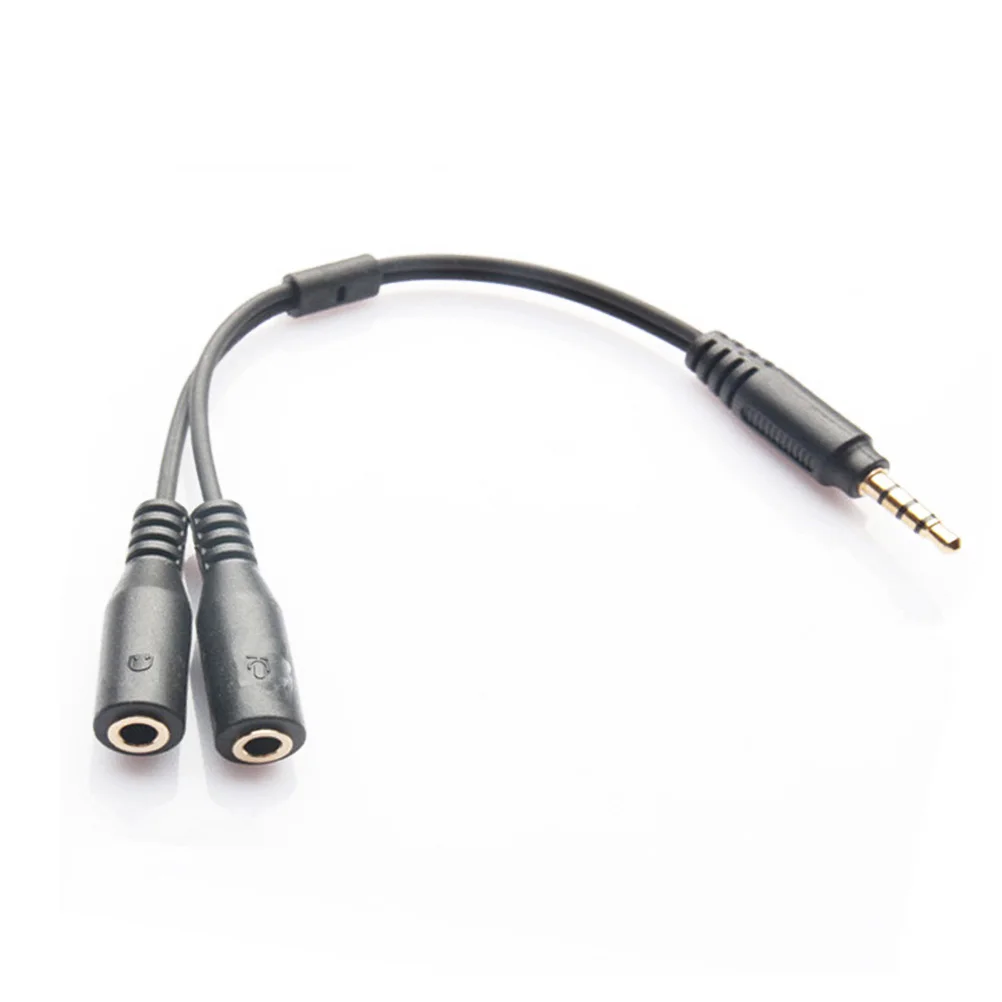 

Headphone Microphone Splitter Headset Adapter Female to Male 35mm TRRS Mono Microphone Stereo Output Standard Cellphone