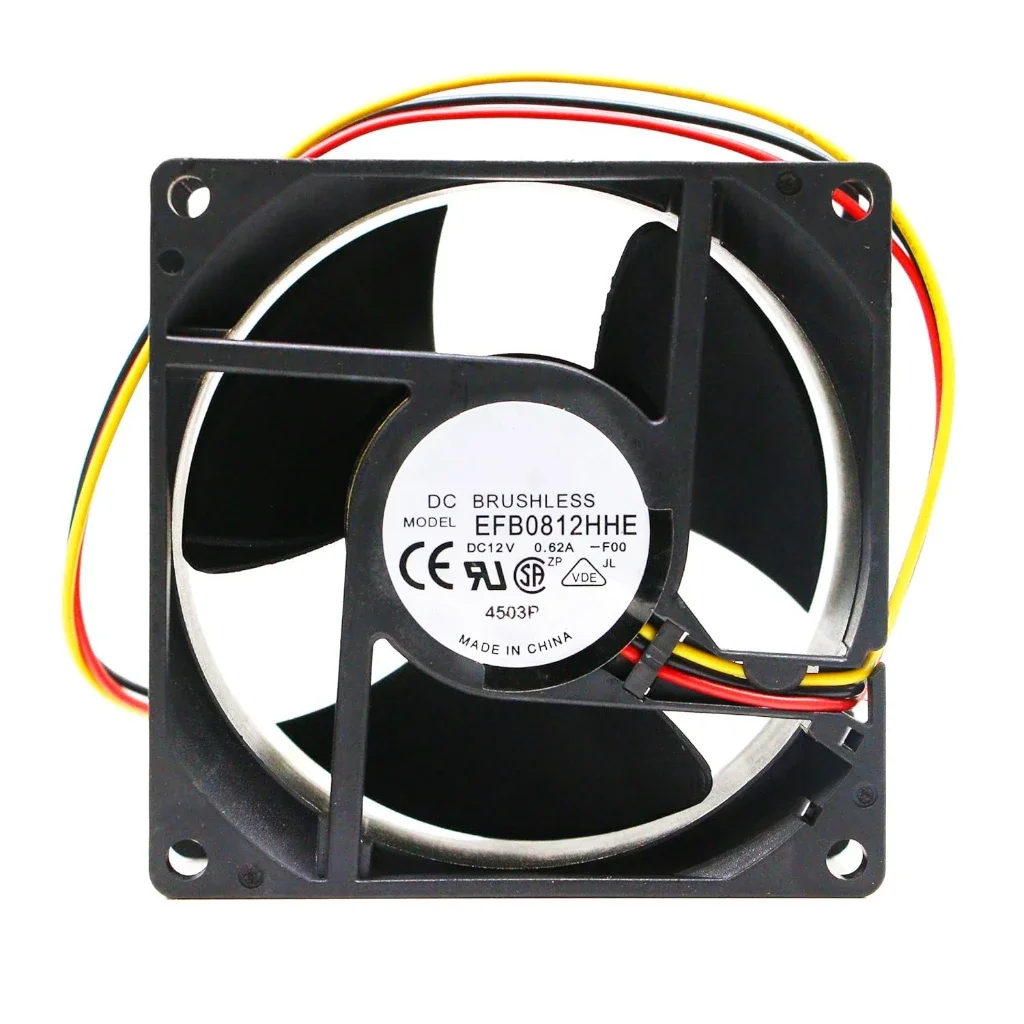 

Cooling Fan EFB0812HHE-F00 DC 12V 0.62A 8cm 8038 80*80*38mm 3-Wire