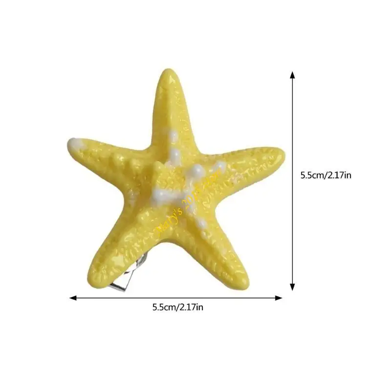 E15F Fashion Hair Clip Strong Star Star Fish Barrette للأطفال البالغين ملابس مختلفة