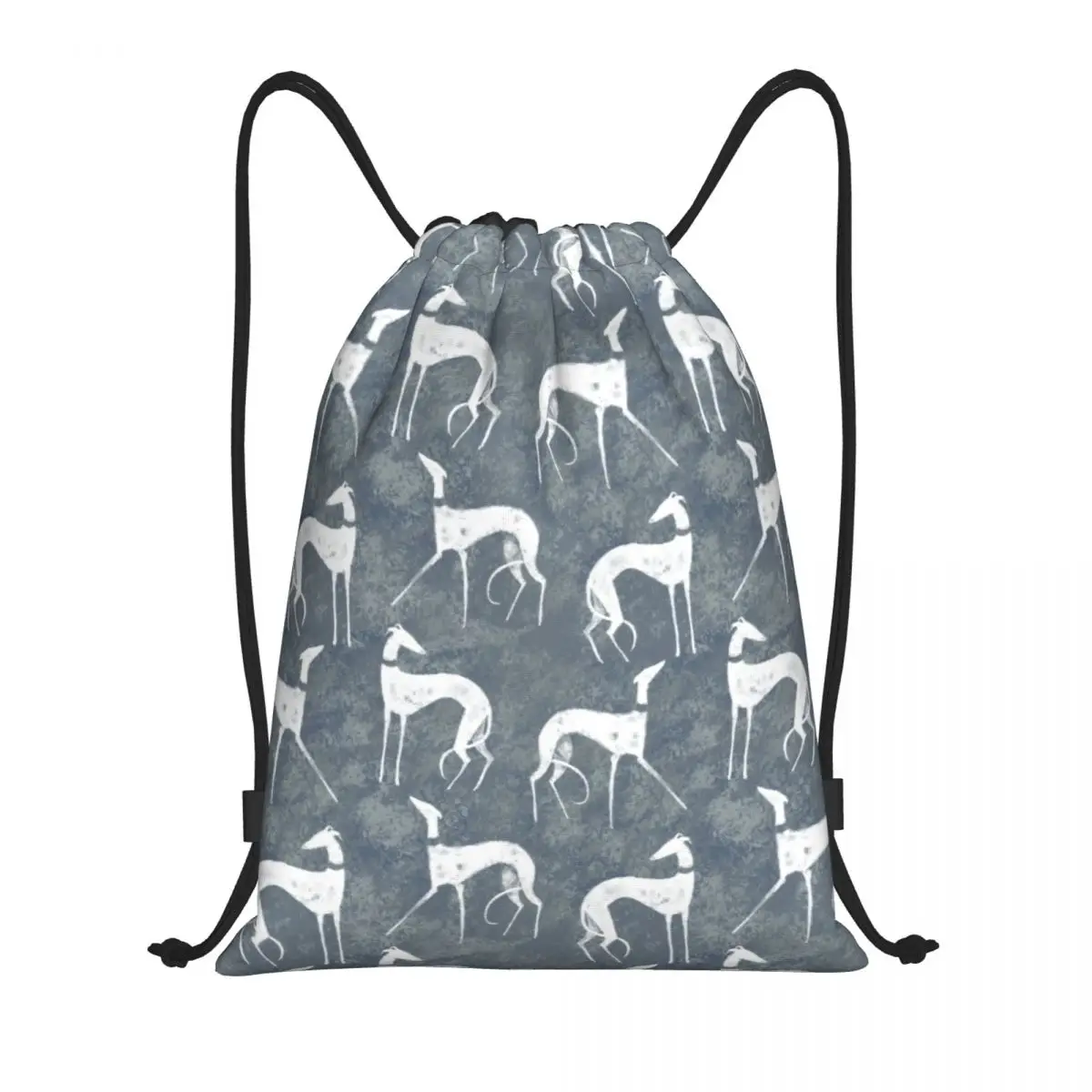 

Custom White Galgos Drawstring Bag Men Women Foldable Gym Sports Sackpack Whippet Greyhound Hound Dog Shopping Storage Backpacks