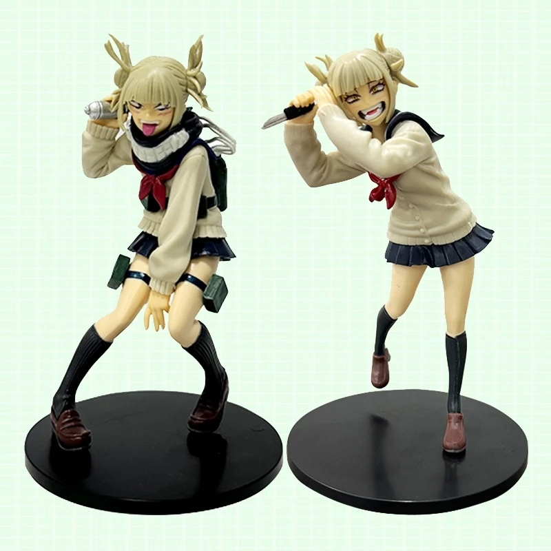 My Hero Academia Anime Character Peripheral Himiko Toga Cute Uniform Battle Version Figure Desktop Ornaments Model Toy Gift