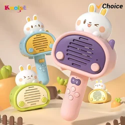 Education Handheld Cartoon Rabbit Karaoke Wireless Microphone Toy Musical Instruments for Kid Multi-Functional Kids Musical Toys