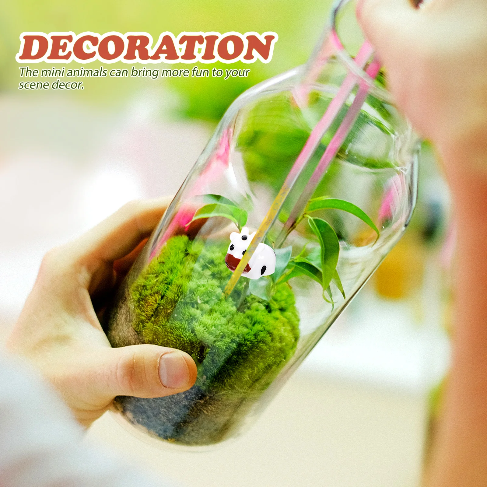 

35Pcs Mini Cow Animals Resin Micro Landscaping Decoration Bonsai Garden Moss Ornament Miniature Cow Figurine Animal