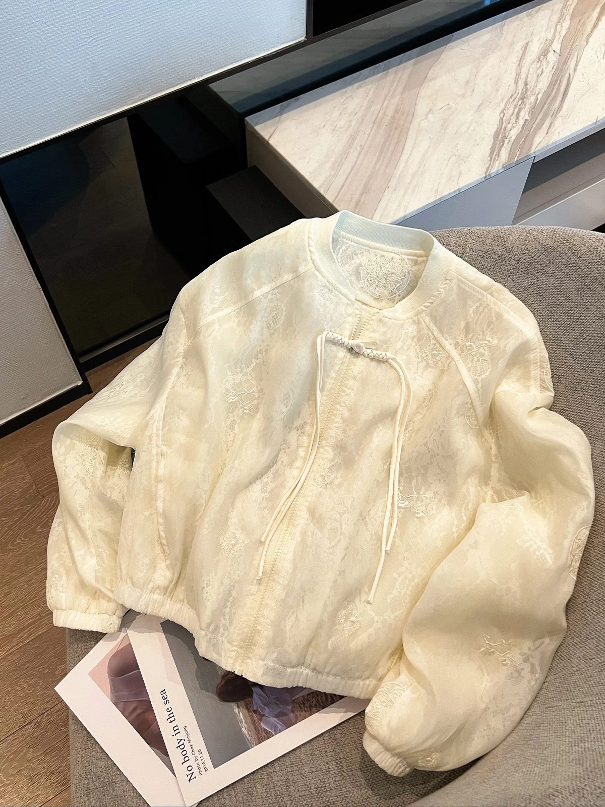 

Куртка Love Devil Fi Sle с тяжелой вышивкой и кружевом, женская, модная, весна 2026, новинка, белый цвет, в китайском национальном стиле