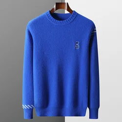 MVLYFLRT Cashmere Sweater Men's O-Neck Pullover Hot Sale in Autumn and Winter 100% Merino Wool Top Thickened Large Knitted Shirt