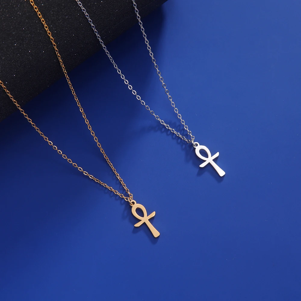 Dawapara Vintage altägyptisches Leben Ankh Kreuz Halskette Amulett des Schutzes religiöser Edelstahlschmuck – Detail 22