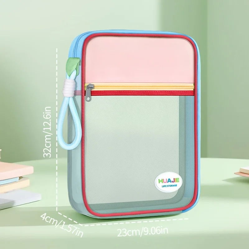 

File bag, student handbag, L-shaped open book bag, subject classification bag, information folder