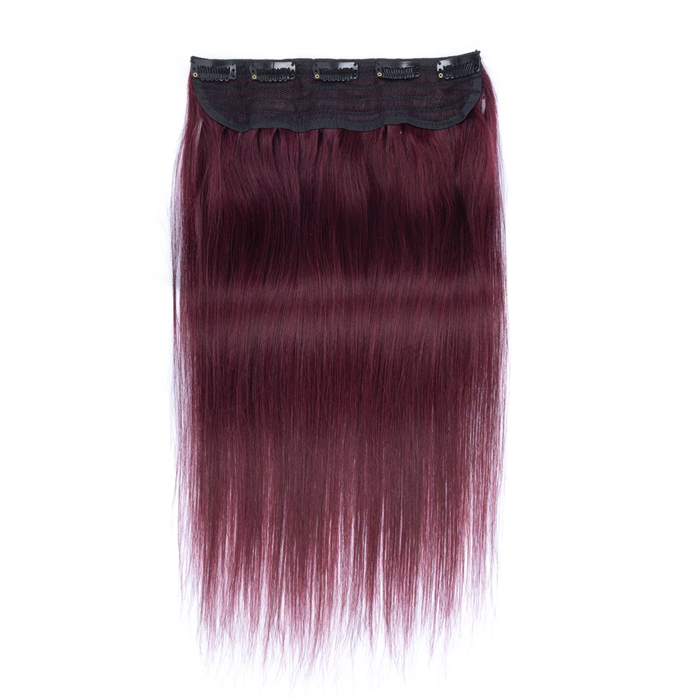 Remy Human Hair Clip in Extensions One Piece Straight Weft 14-22 inch Instant Volume Hair Easy Clip on Application Hair Pieces