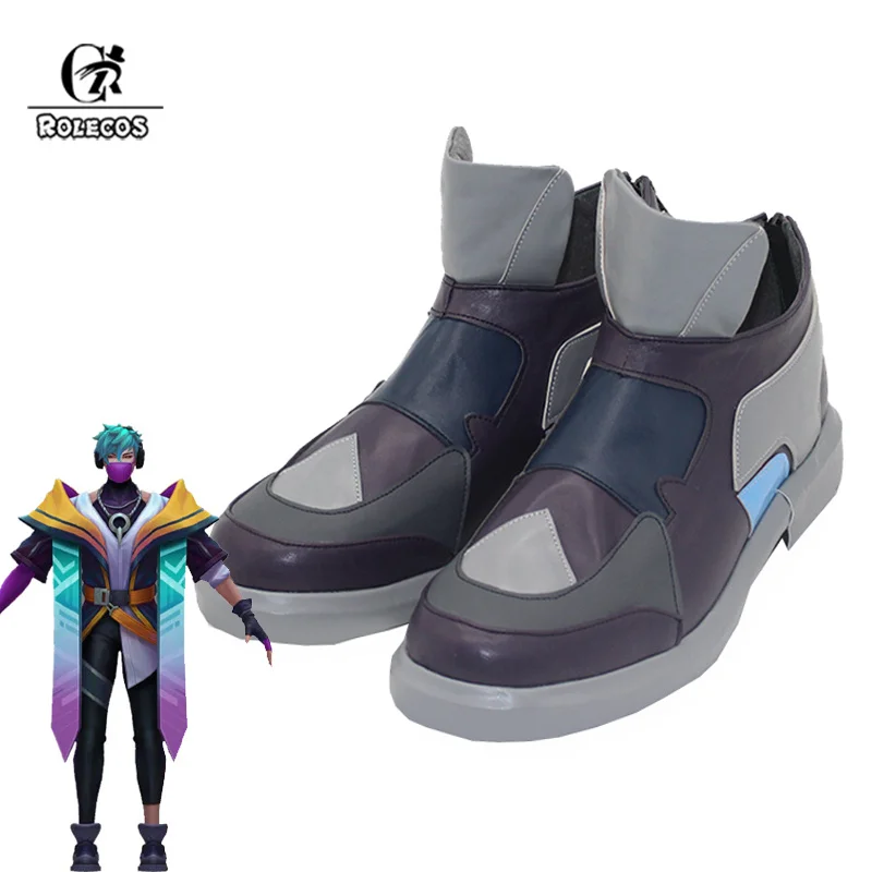 

ROLECOS Game LOL HEARTSTEEL Aphelios Cosplay Shoes Flat Men Zipper Sports Shoes Halloween Party Male Shoes