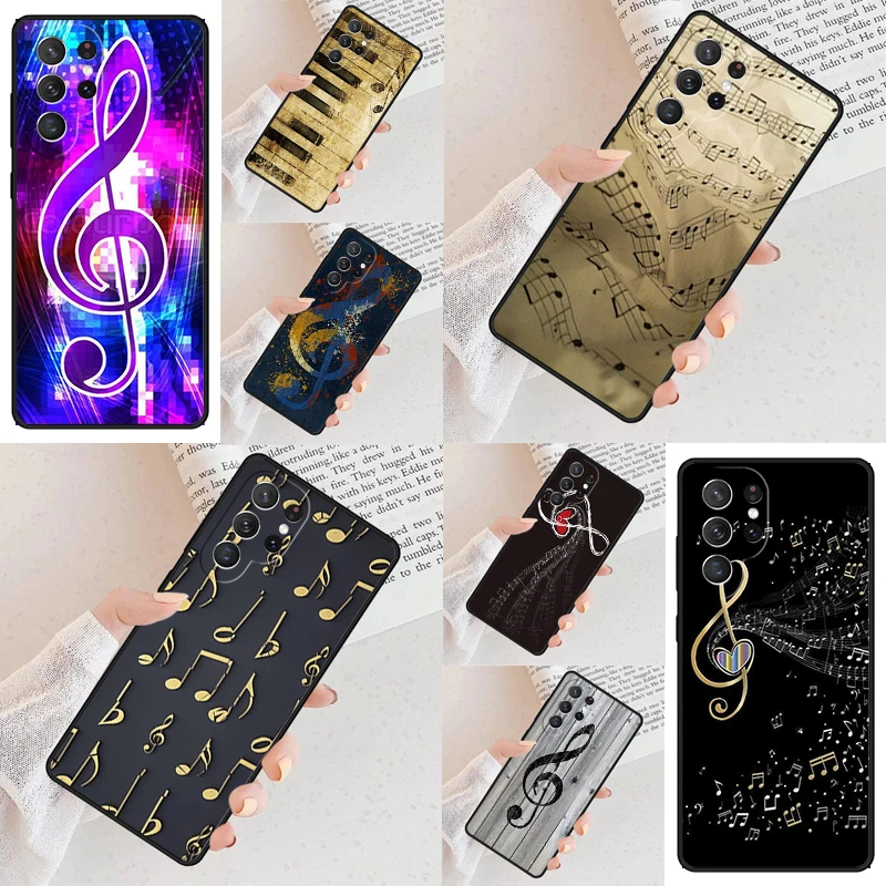 Music Notes Cell Phone Case for Samsung Galaxy S26 Ultra S25 S24 S23 S22 S21 S20 Note10 Cover