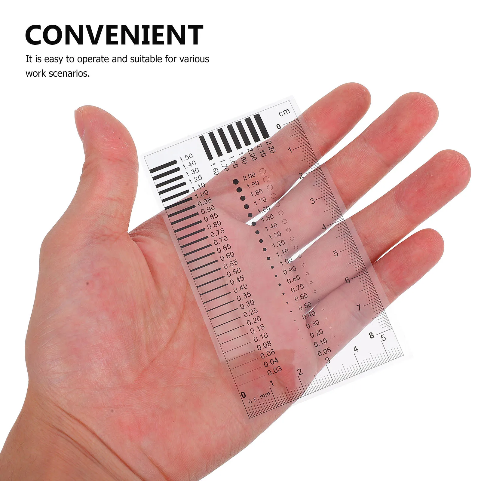 Miernik skrzyniowy, przezroczysta linijka, precyzyjny miernik szerokości linii, średnicy, narzędzie do wykrywania wad dla