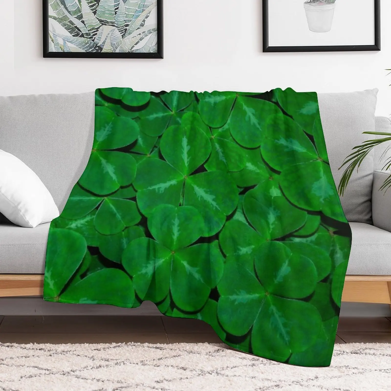 

Field of Shamrocks Throw Blanket Luxury Brand Moving Shaggy valentine gift ideas Blankets