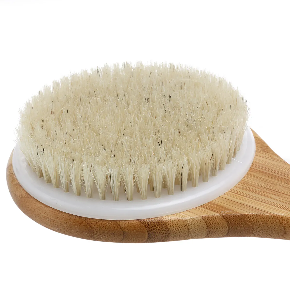 Bamboo Bath Brush with Long Handle – Exfoliating Shower Brush for Body Massage & Skin Softening