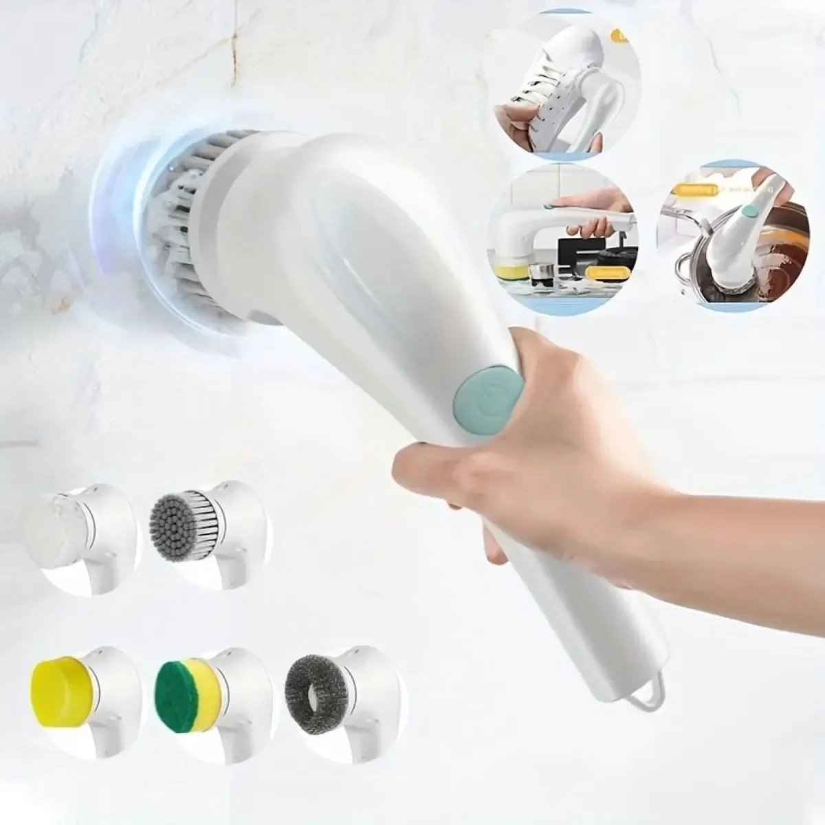 Useful Things for Kitchen Gadgets Charging Mode Brush Bathroom Supplies Dish Soap USB Toilet Household Cleaning Brush 5 in 1