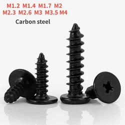M1.2 M1.4 M1.7 M2 M2.3 M2.6 M3 M3.5 M4 Black Cross Phillips Super Ultra Thin Flat Wafer Head Self-tapping Wood Screw