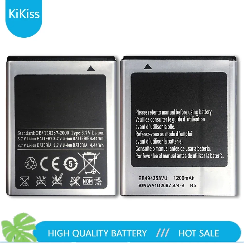 1200mAh EB494353VU High Capacity Battery for Samsung Galaxy Mini GT S5570 S5250 S5330 S5750 S7230 T499 GT-i5510 Batteria