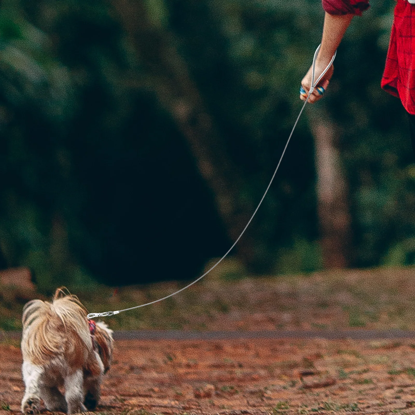 

Anti Bite Dog Leash Metal Wire Core Strong Flexible Non Rust Portable for Puppy Training Daily Walks Comfortable Skin Safe