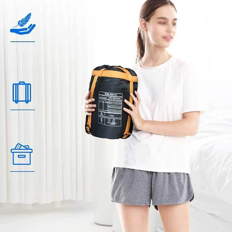 USB-Camping-Schlafsack, ultraleicht, wasserdicht, warm, mit Umschlag, Rucksack-Schlafsäcke für Outdoor-Reisen, Wandern, Heizmatte – Detail 9